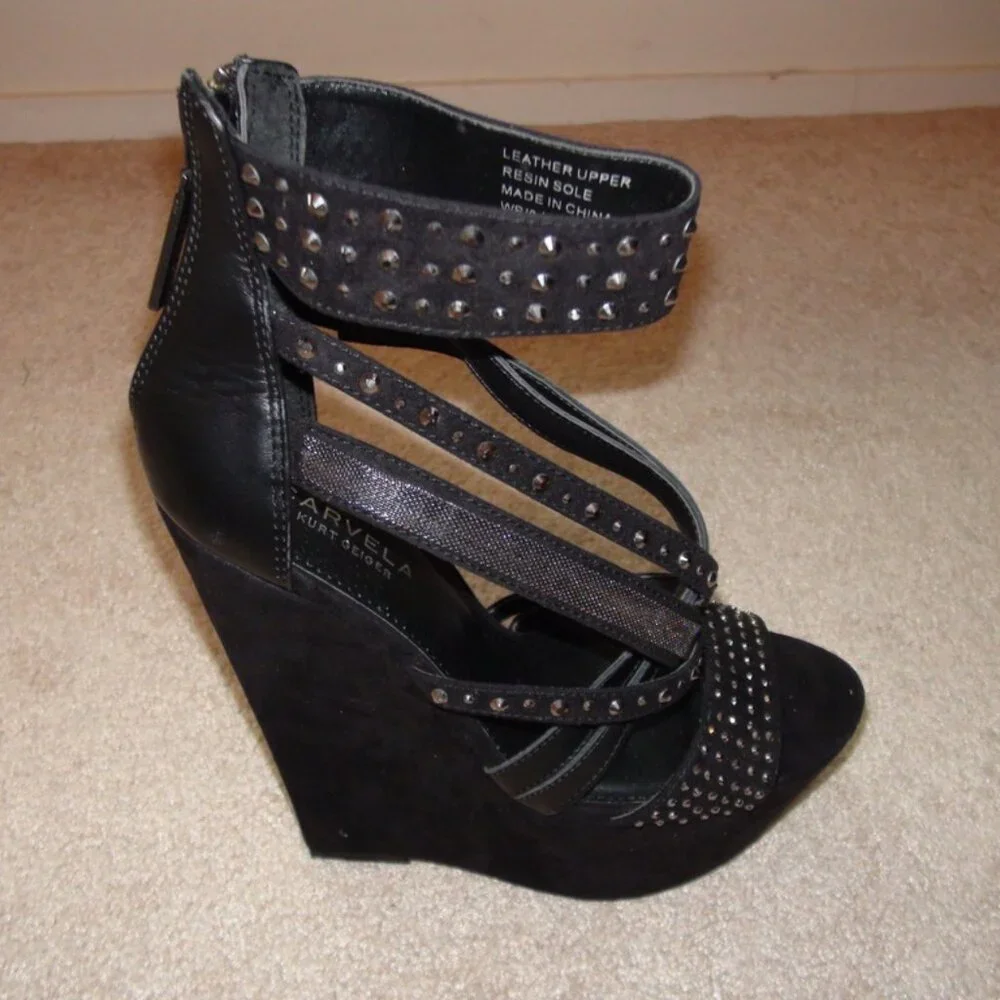 Carvela x Kurt Geiger Gertrude Embellished Wedge Platform Heels